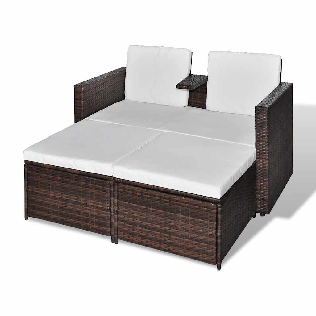 Salon de jardin 4 pcs avec coussins Résine tressée Marron - XIOS
