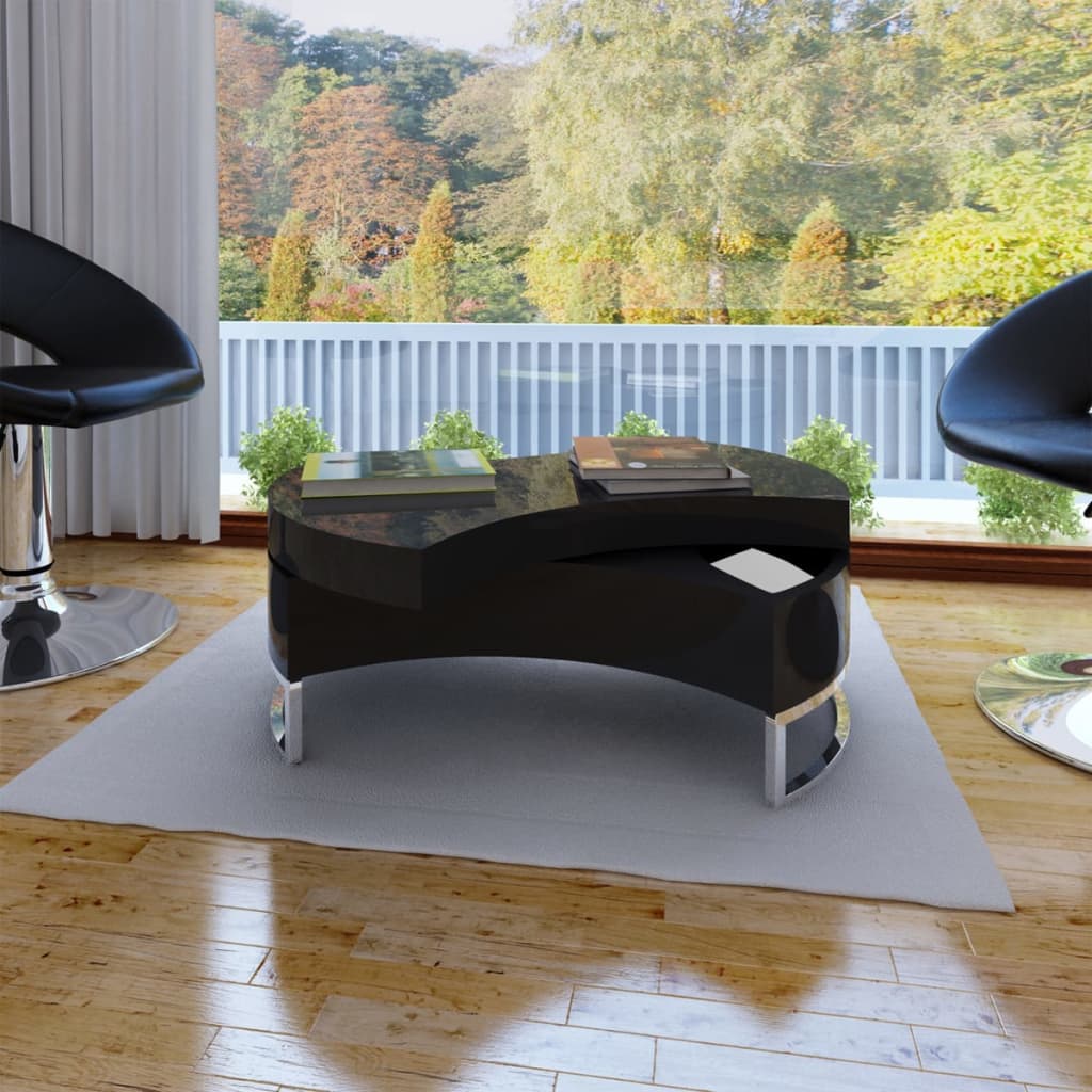 Table basse à forme réglable noir brillant - XIOS
