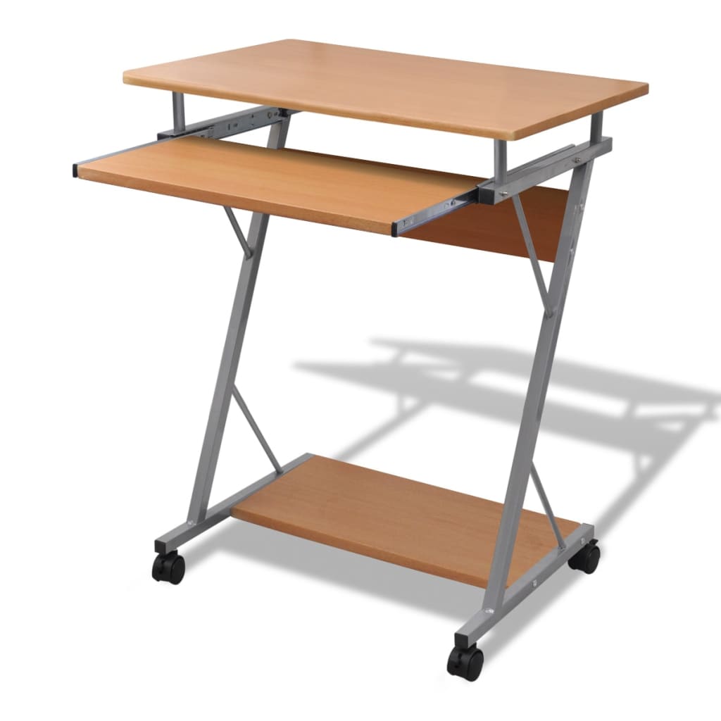 Bureau d'ordinateur avec plateau à clavier coulissant Marron Bureaux vidaXL   