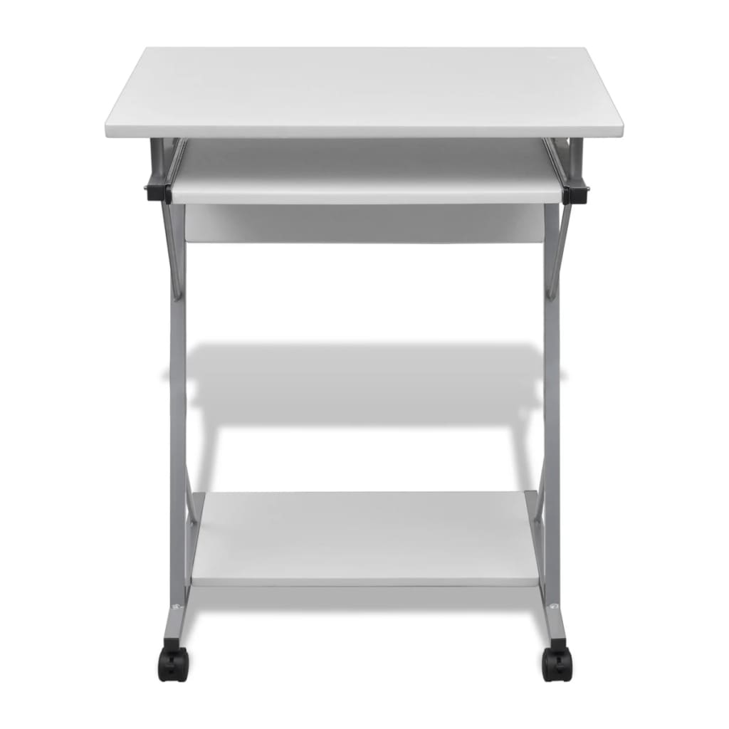 Bureau d'ordinateur compact avec plateau à clavier Blanc - XIOS