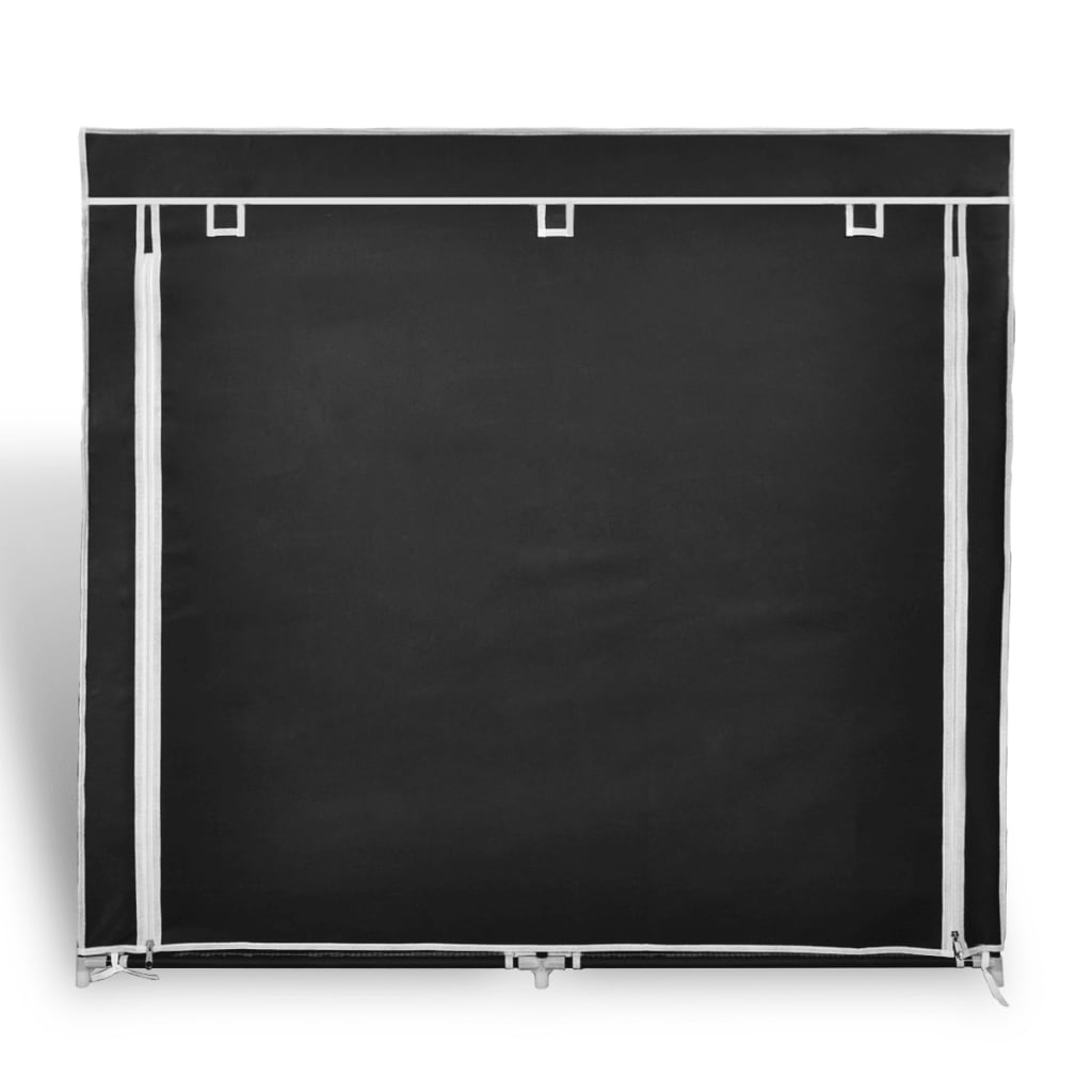 Armoire à chaussures avec housse 115 x 28 x 110cm Tissu Noir - XIOS