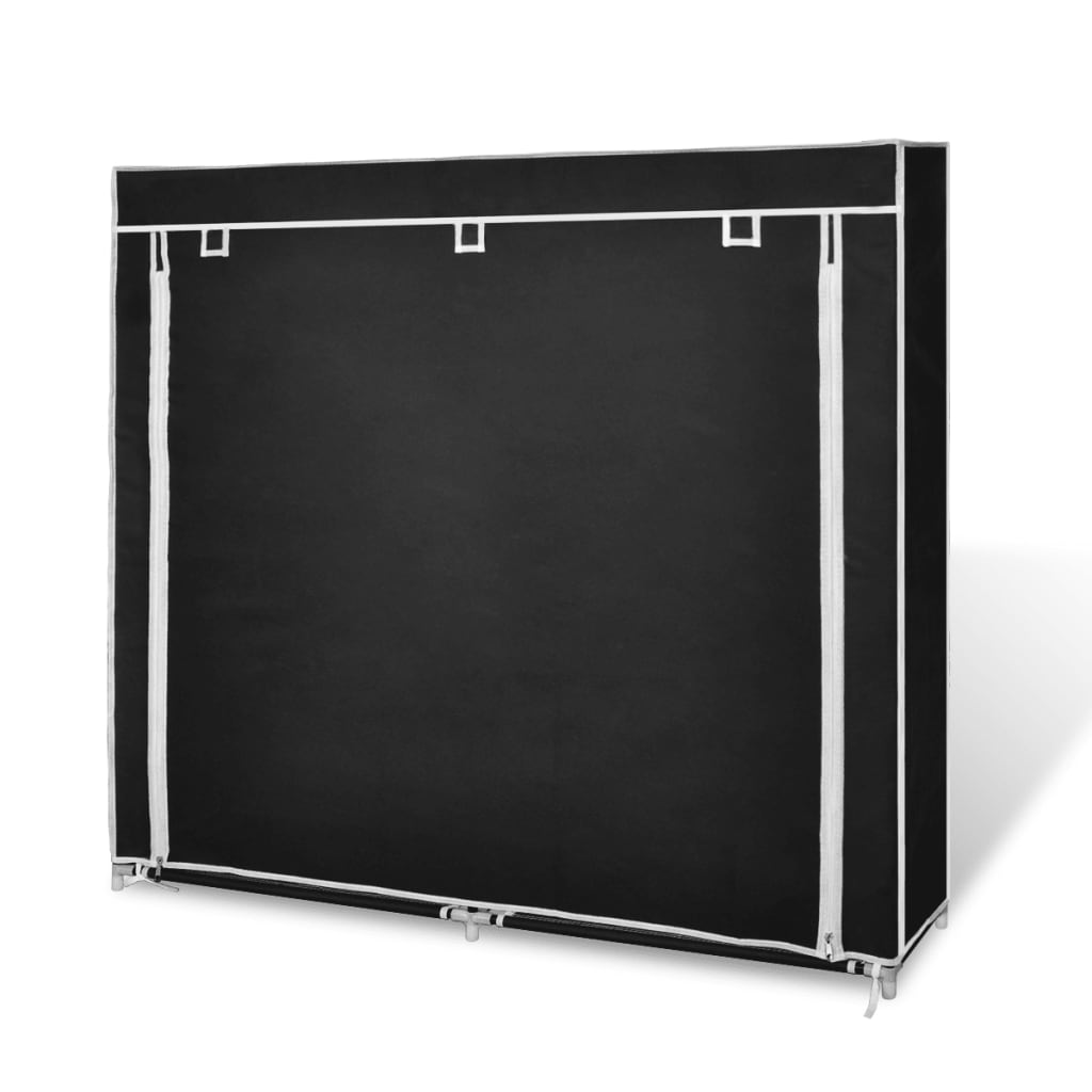 Armoire à chaussures avec housse 115 x 28 x 110cm Tissu Noir - XIOS