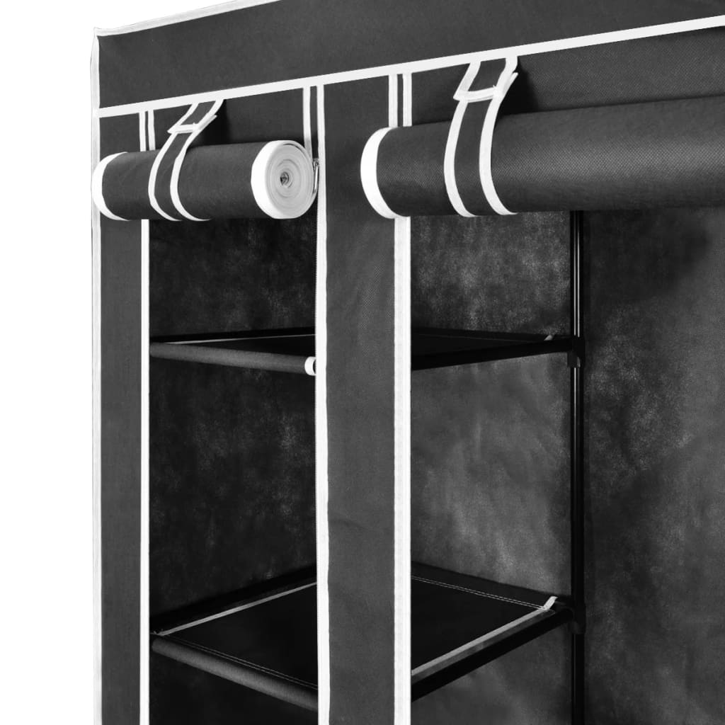 Armoire avec compartiments et tiges 45 x 150 x 176 cm Noir - XIOS