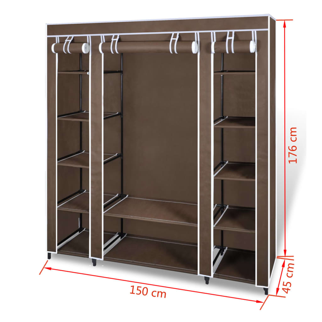 Armoire avec compartiments et tiges 45 x 150 x 176 cm Marron - XIOS