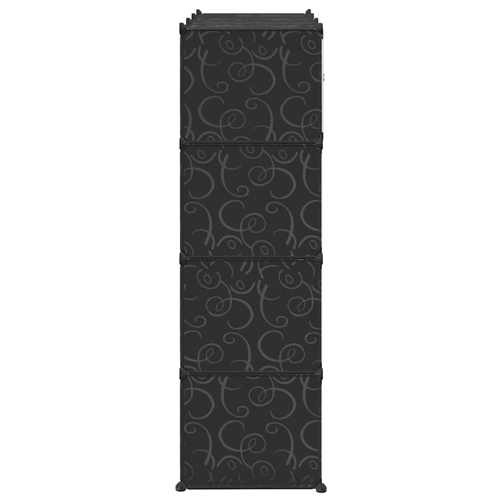 Armoire modulaire 9 compartiments noir et blanc 109x36,5x143 cm - XIOS
