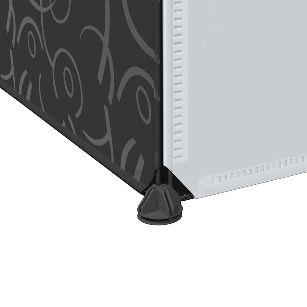 Armoire modulaire 9 compartiments noir et blanc 109x36,5x143 cm - XIOS