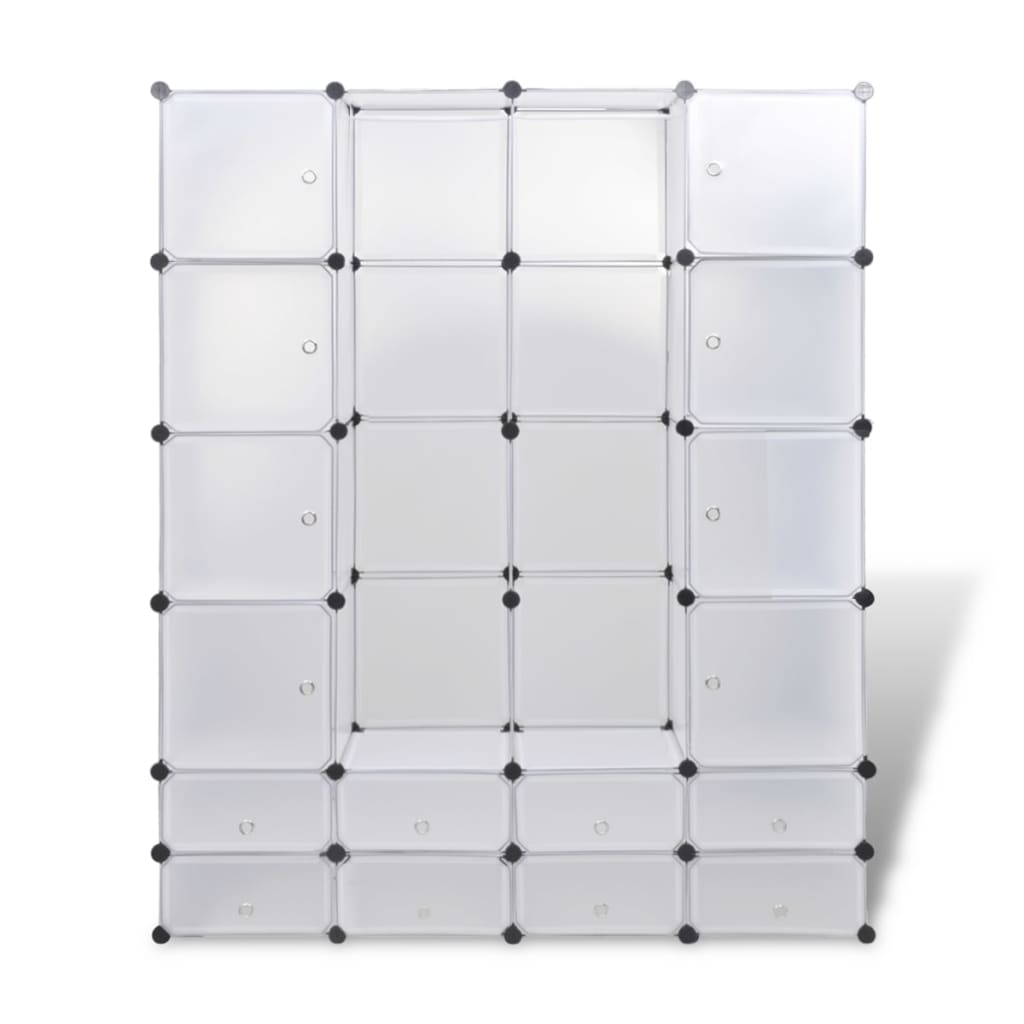 Cabinet modulable avec 18 compartiments blanc 37x146x180,5 cm - XIOS