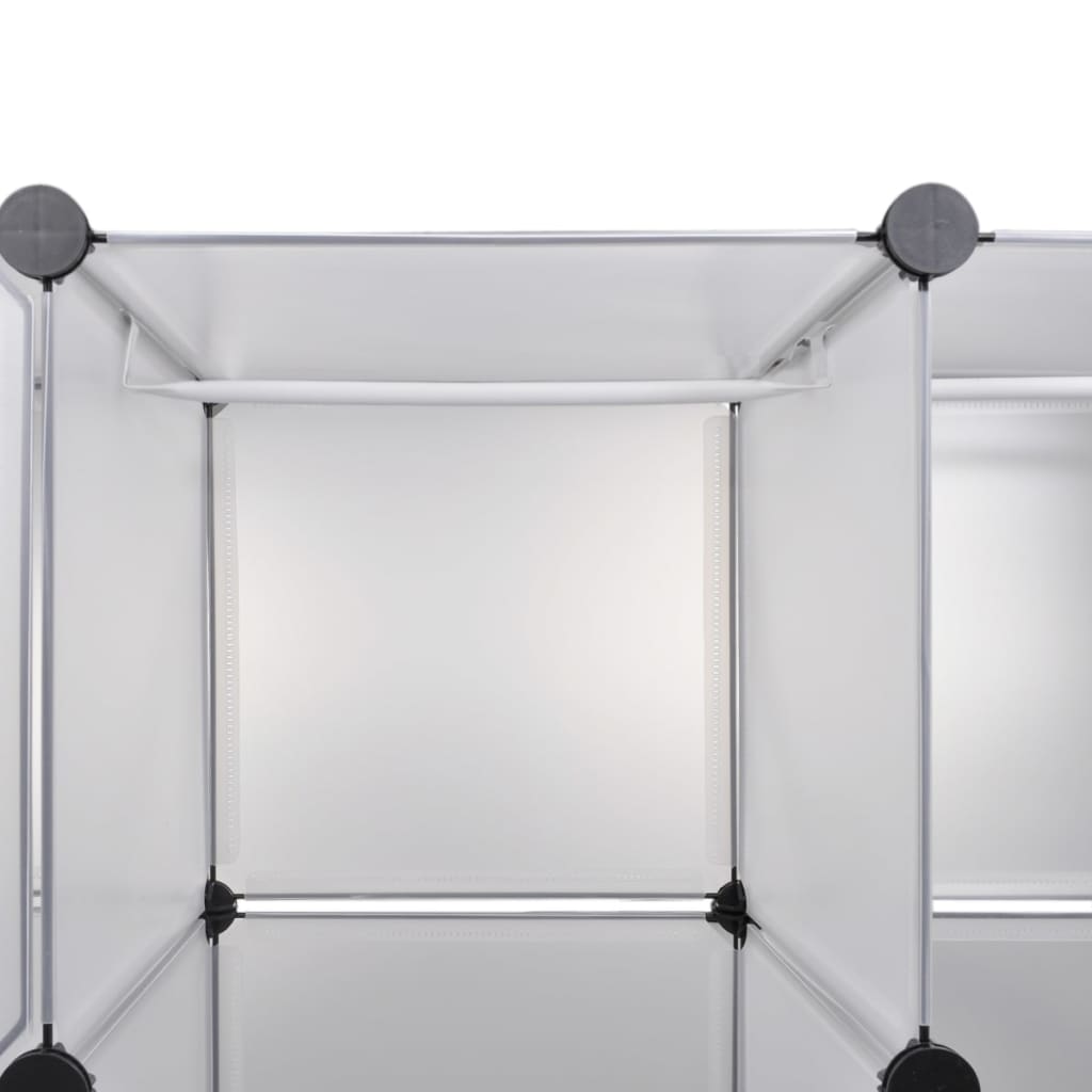 Cabinet modulable avec 18 compartiments blanc 37x146x180,5 cm - XIOS