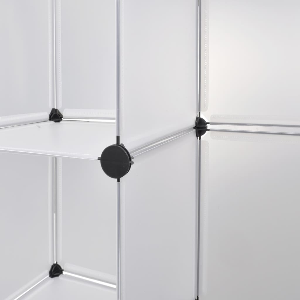 Cabinet modulable avec 18 compartiments blanc 37x146x180,5 cm - XIOS