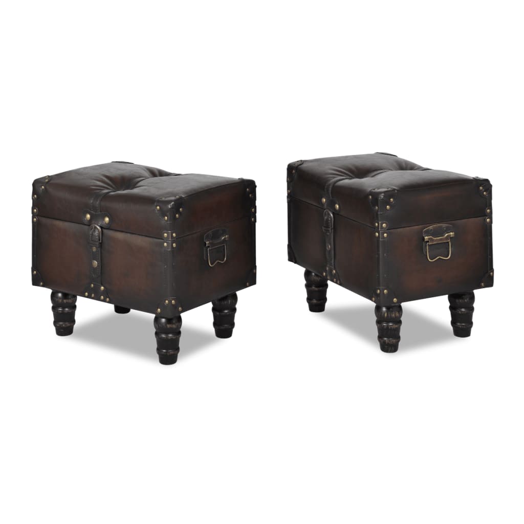 Ensemble de bancs de rangement 3 pcs Marron - XIOS