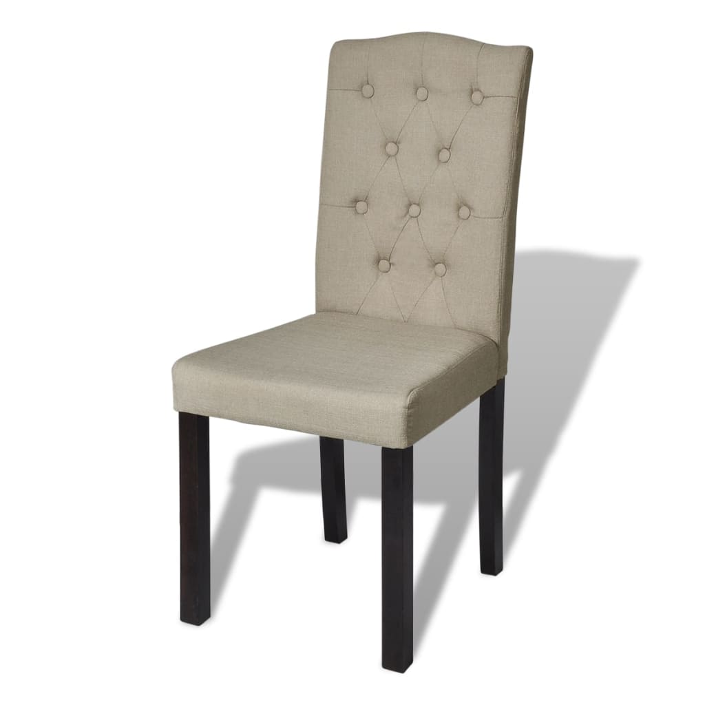 Chaises à manger lot de 4 poil de chameau tissu - XIOS
