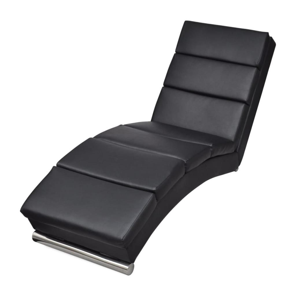 Chaise longue Noir Similicuir - XIOS