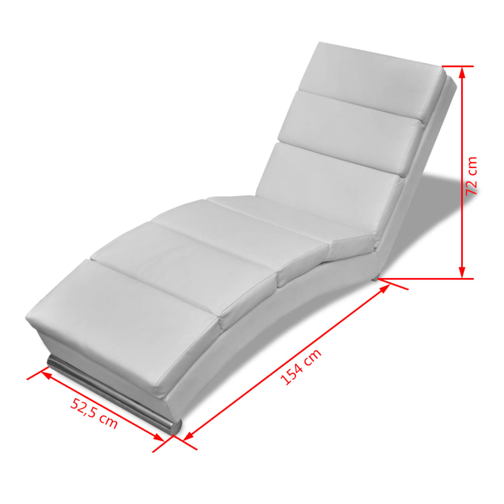 Chaise longue Blanc Similicuir - XIOS
