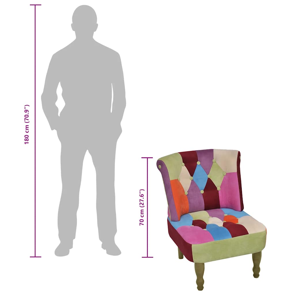 Chaise française au design patchwork tissu - XIOS