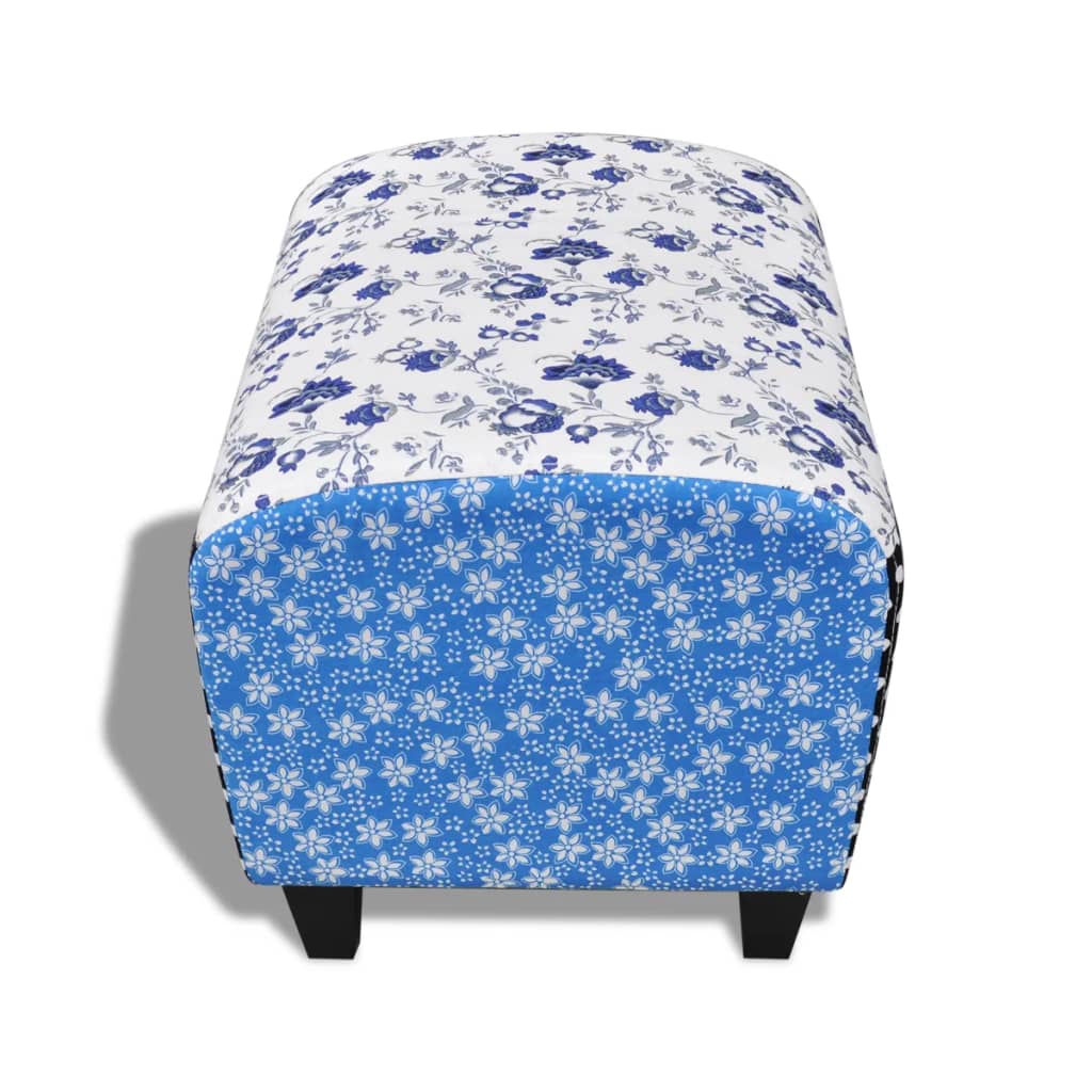 Repose-pied Design avec patchwork Bleu et blanc - XIOS