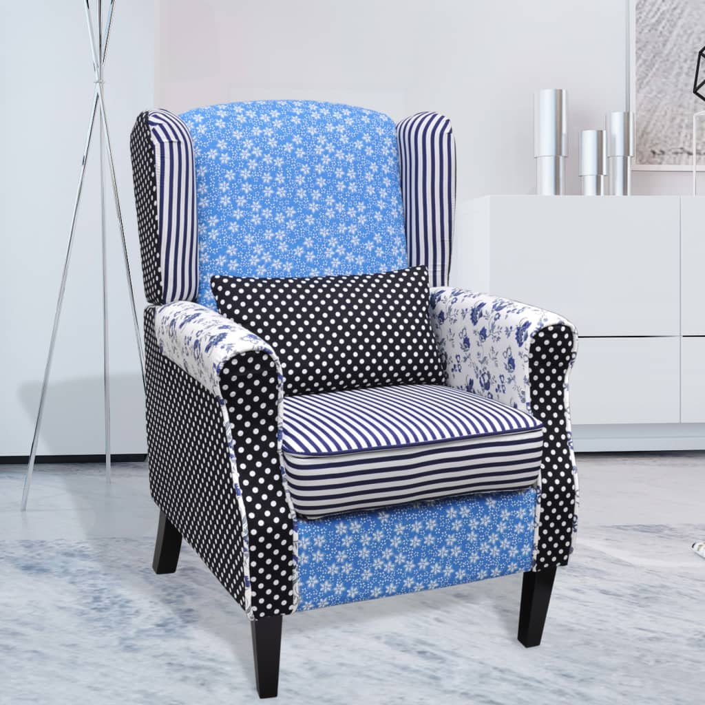 Fauteuil avec design de patchwork Tissu - XIOS