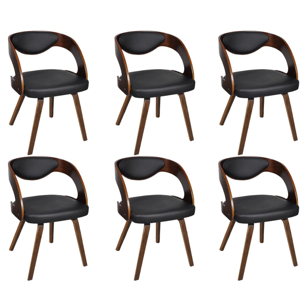 Chaises à manger lot de 6 marron similicuir - XIOS