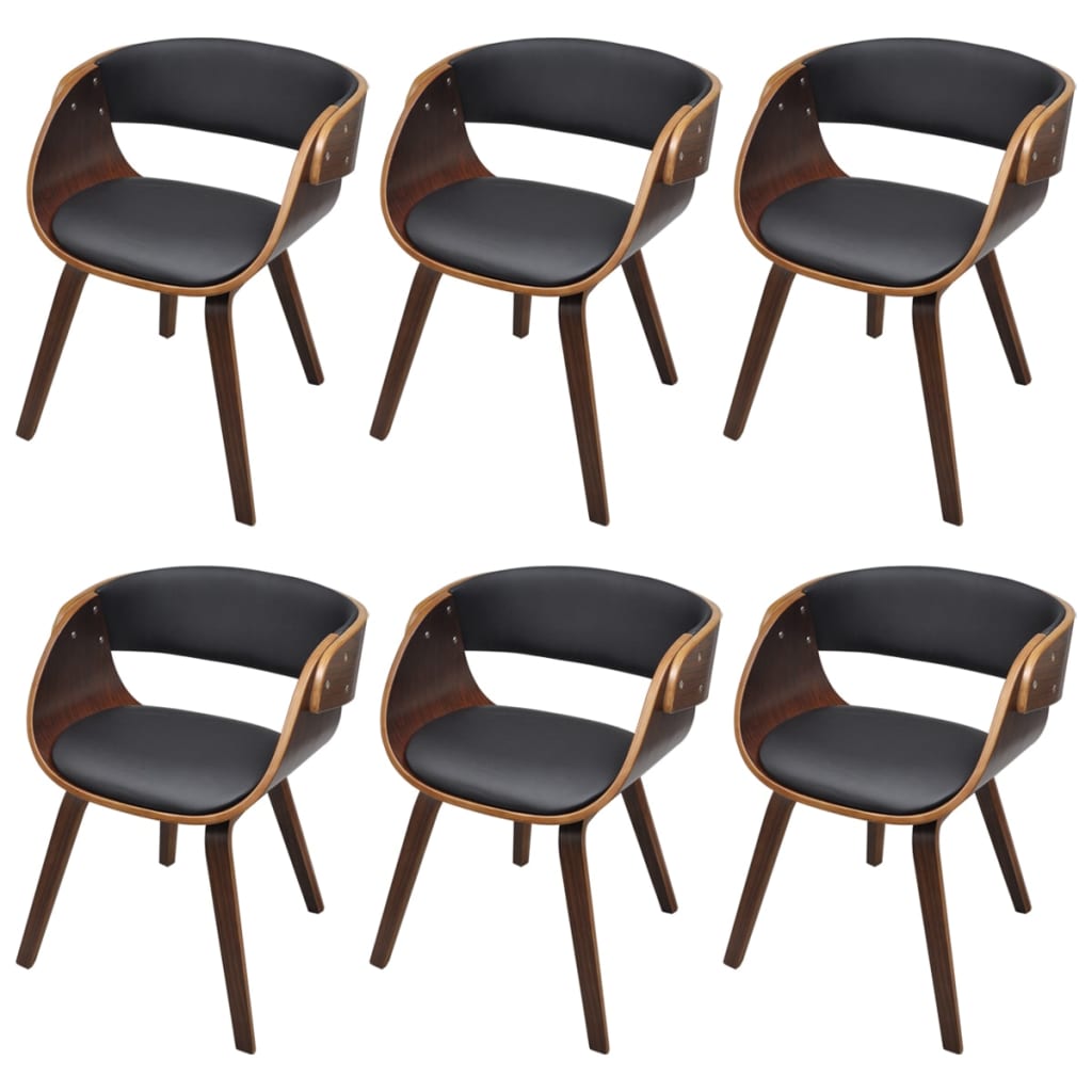 Chaises à manger lot de 6 marron similicuir - XIOS