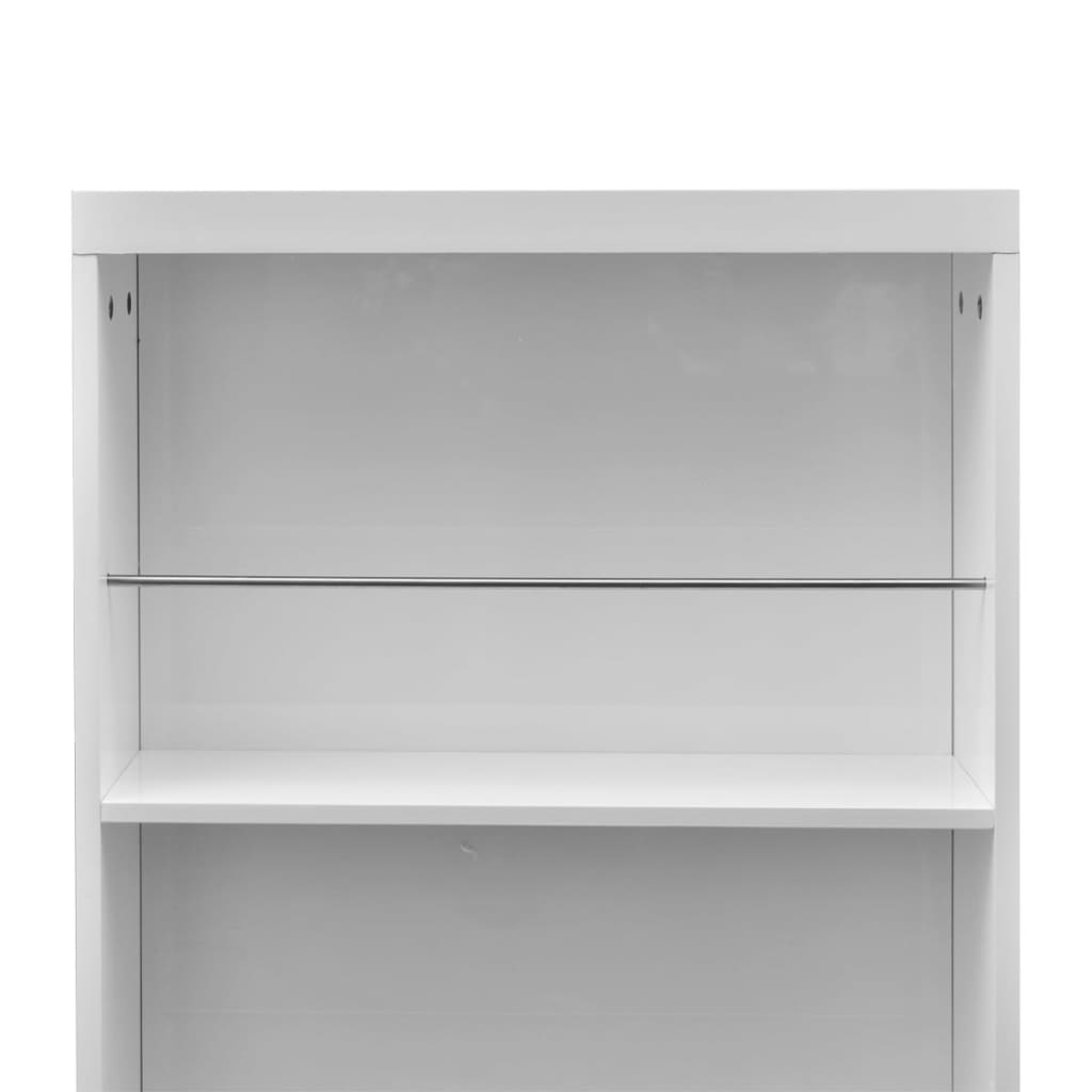 Table de bar MDF avec casier à bouteilles Blanc haut brillance - XIOS