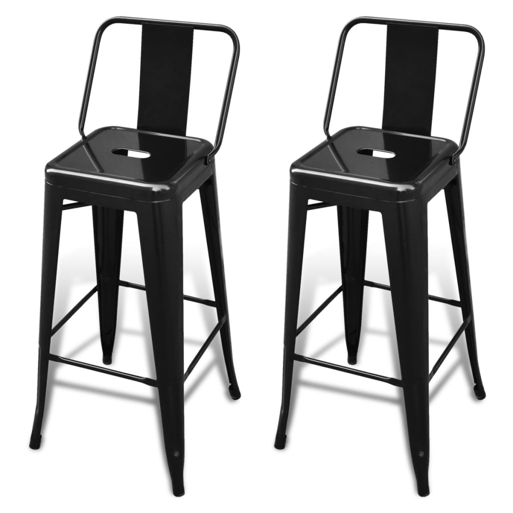 Tabourets de bar lot de 2 noir acier - XIOS