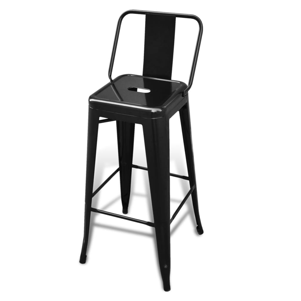 Tabourets de bar lot de 2 noir acier - XIOS