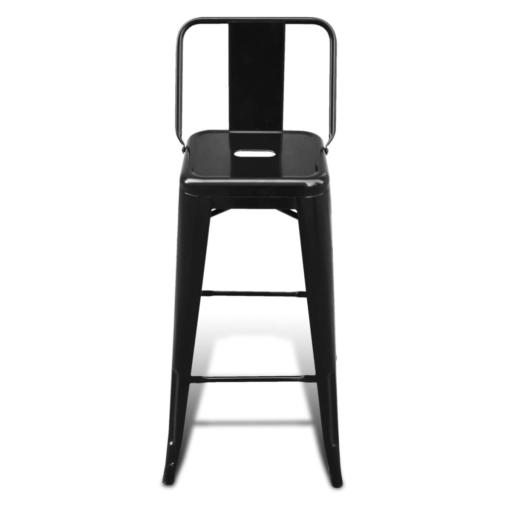 Tabourets de bar lot de 2 noir acier - XIOS