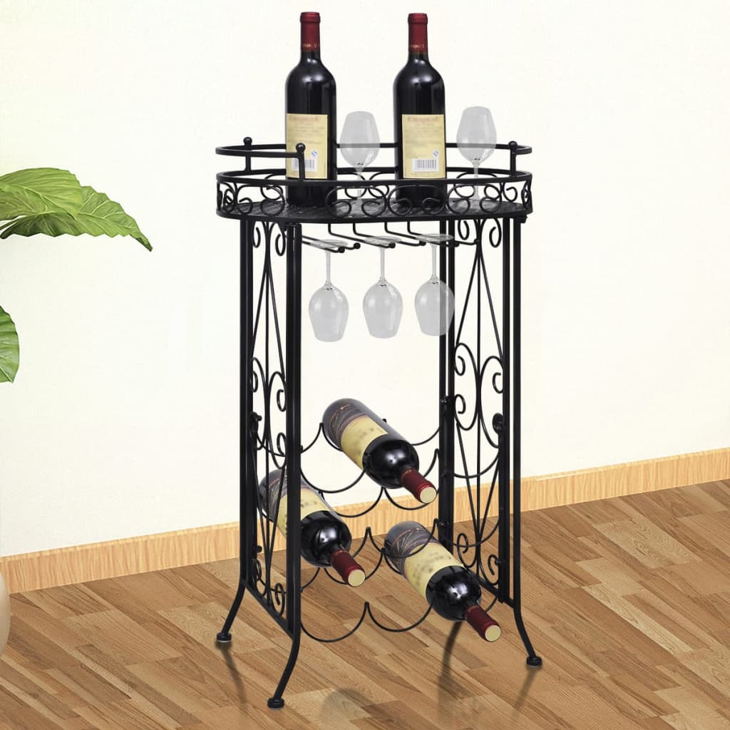 Casier à bouteilles avec porte-verre pour 9 bouteilles Métal - XIOS
