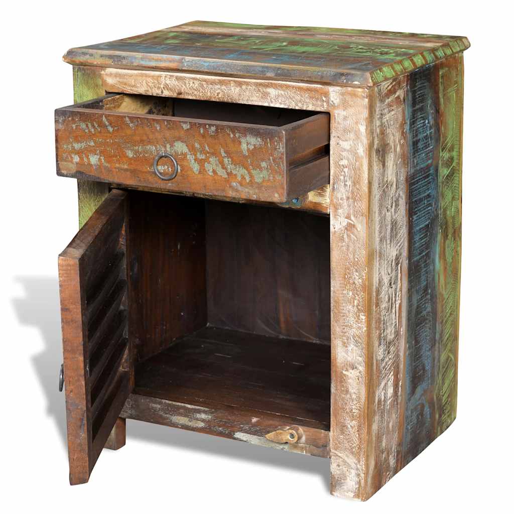 Table de coin avec 1 tiroir et 1 porte Bois de récupération - XIOS
