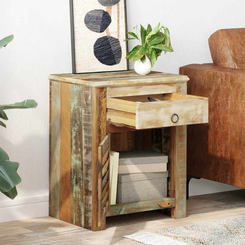 Table de coin avec 1 tiroir et 1 porte Bois de récupération - XIOS