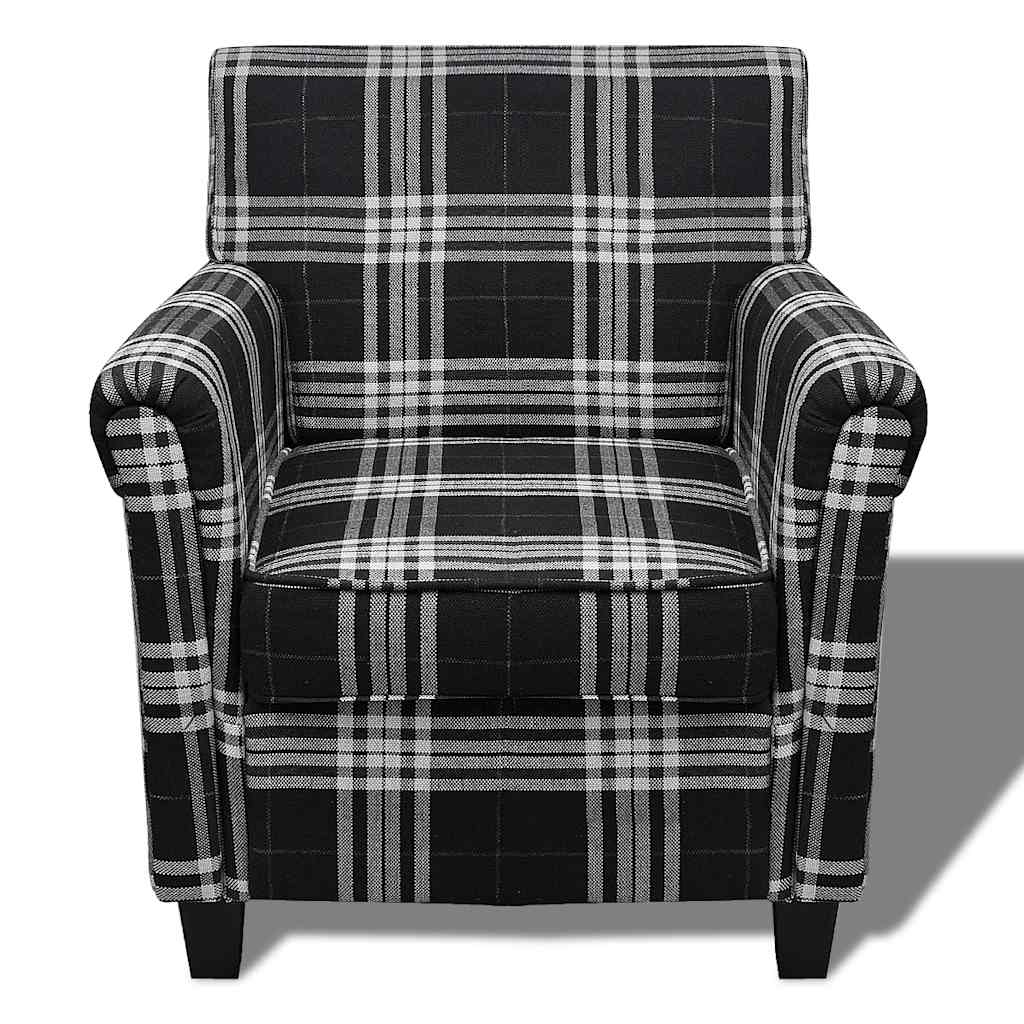 Fauteuil avec coussin Noir Tissu - XIOS