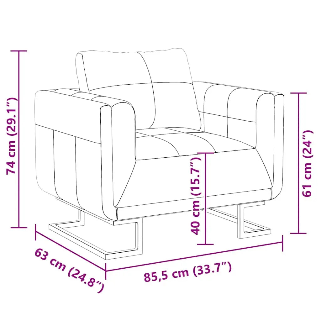 Fauteuil cube avec pieds chromés Noir Similicuir - XIOS