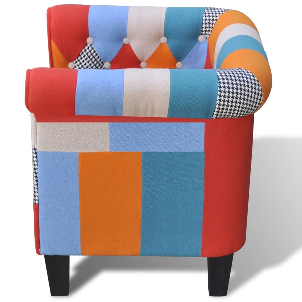 Fauteuil avec design de patchwork Tissu - XIOS