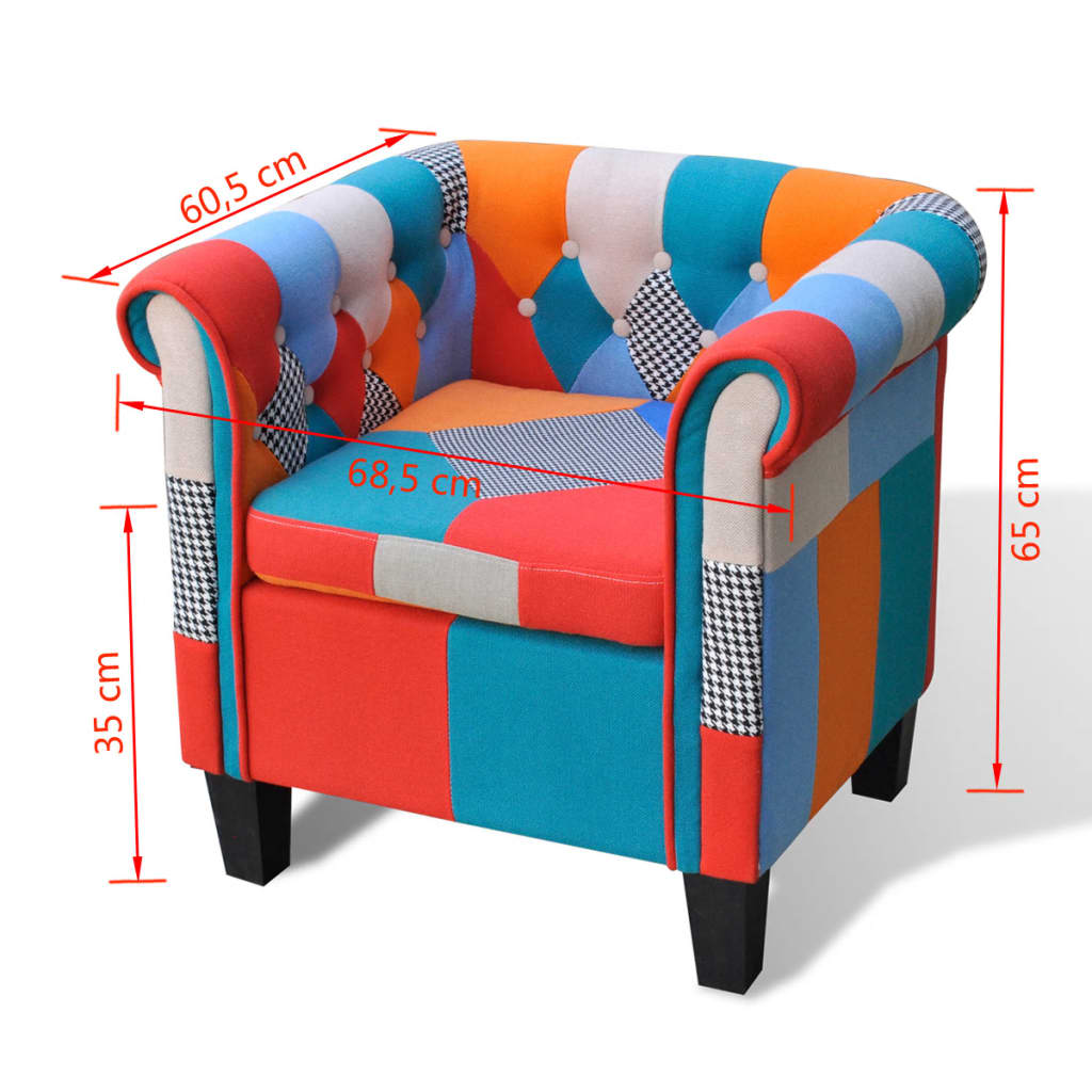 Fauteuil avec design de patchwork Tissu - XIOS