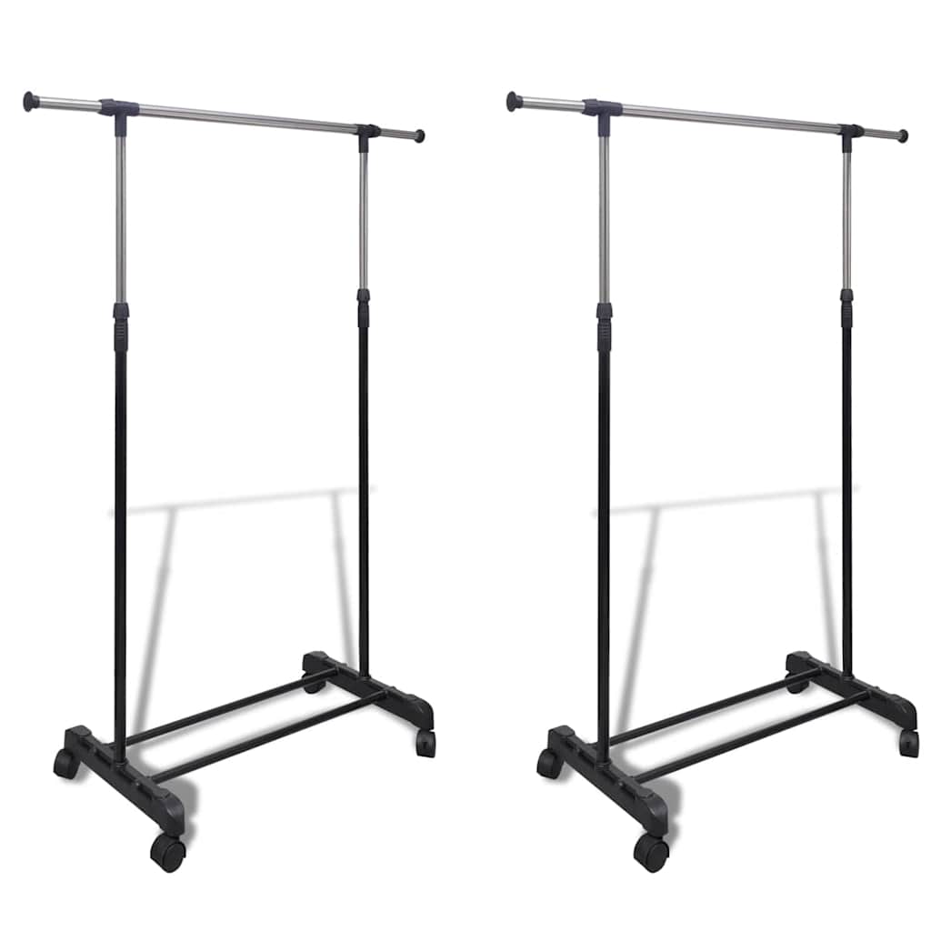 Porte-manteaux réglables 2 pcs 1 rail d'accrochage