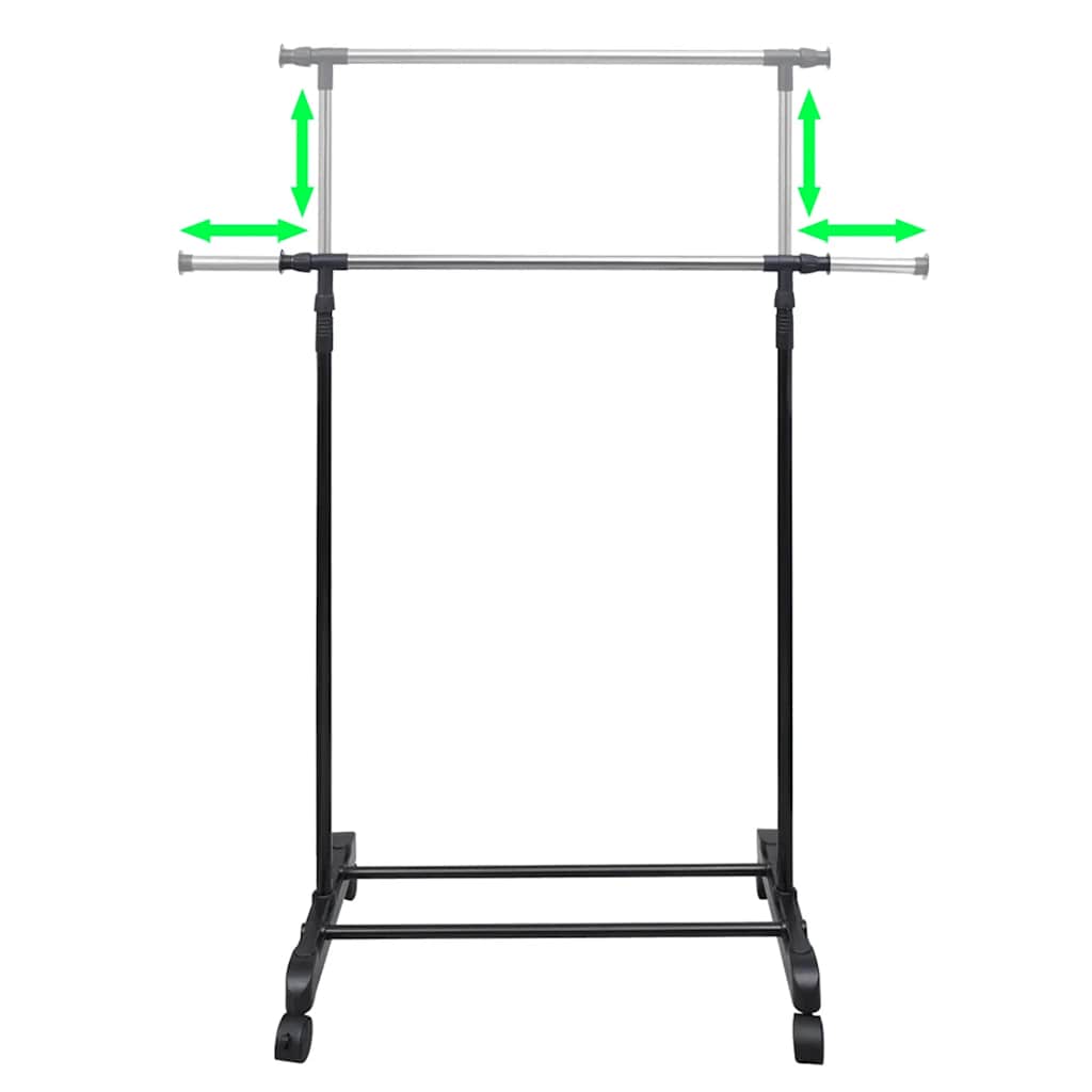 Porte-manteaux réglables 2 pcs 1 rail d'accrochage