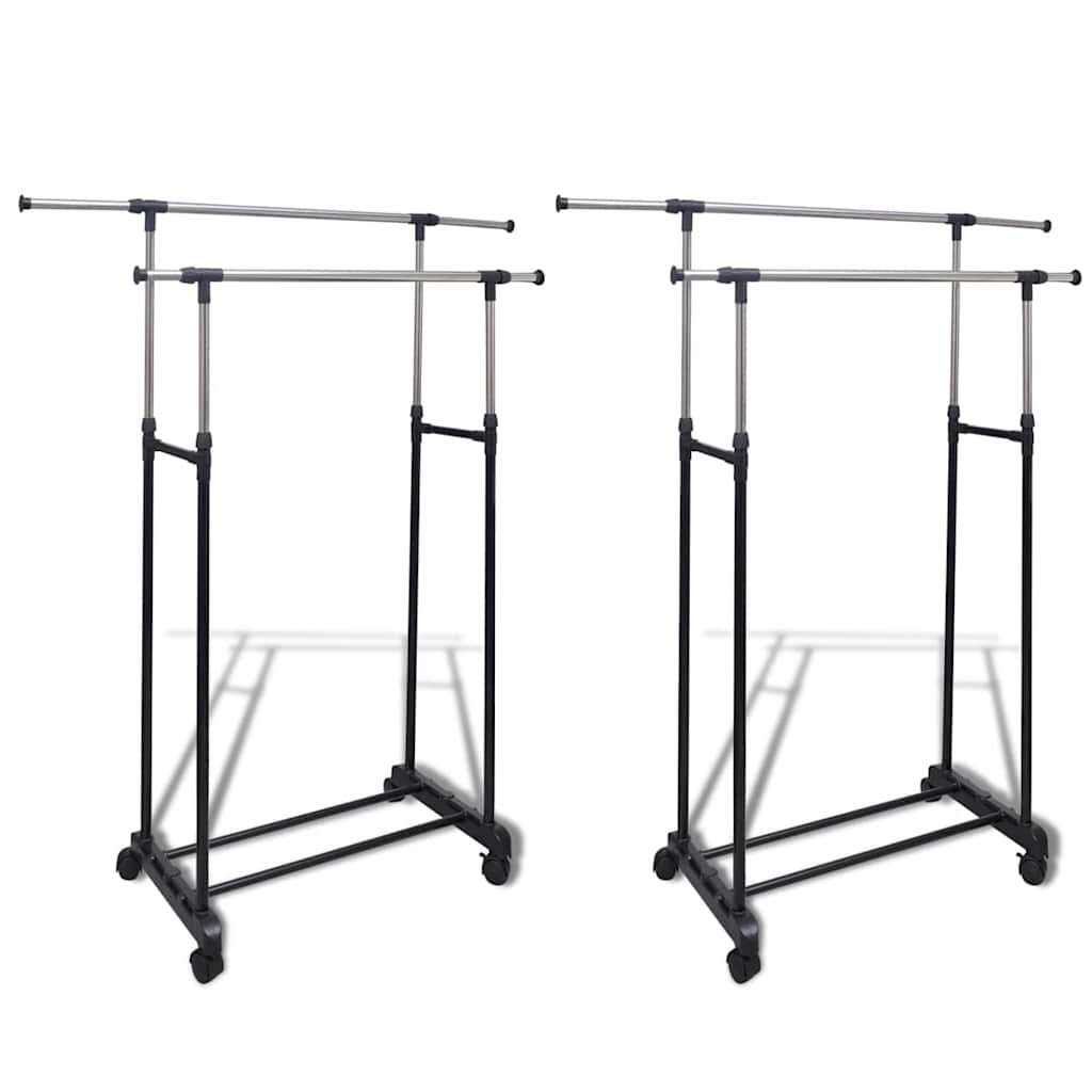 Porte-manteaux réglables 2 pcs 2 rails d'accrochage
