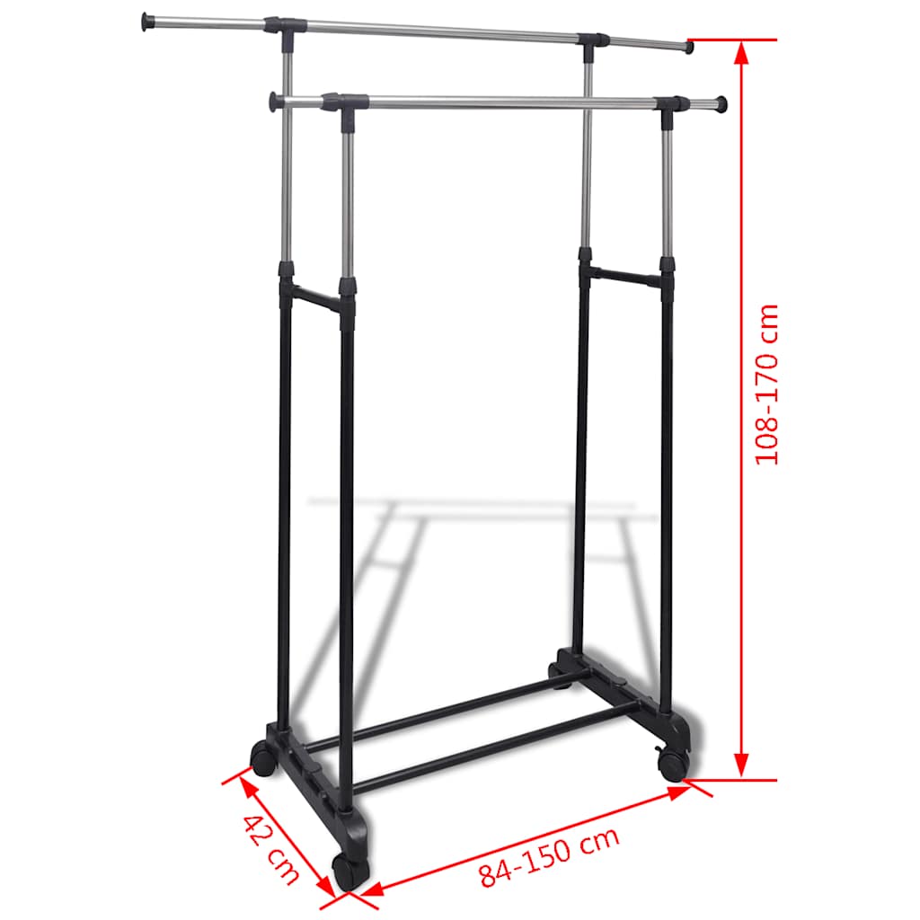Porte-manteaux réglables 2 pcs 2 rails d'accrochage