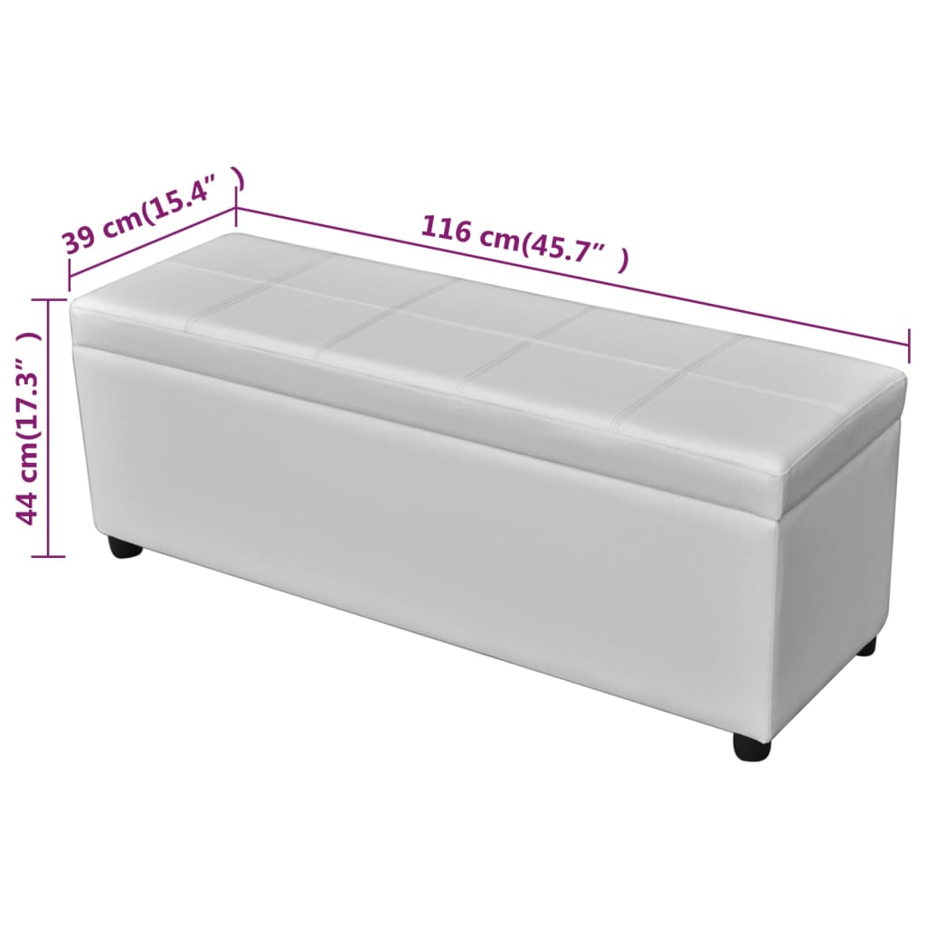 Banc long de rangement Bois Blanc - XIOS