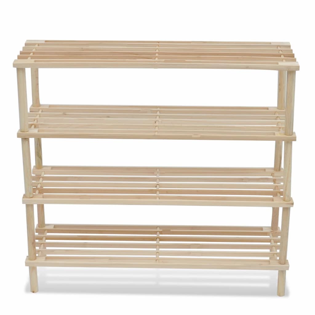 Range-chaussures à 4 étagères 2 pcs Bois de sapin solide - XIOS