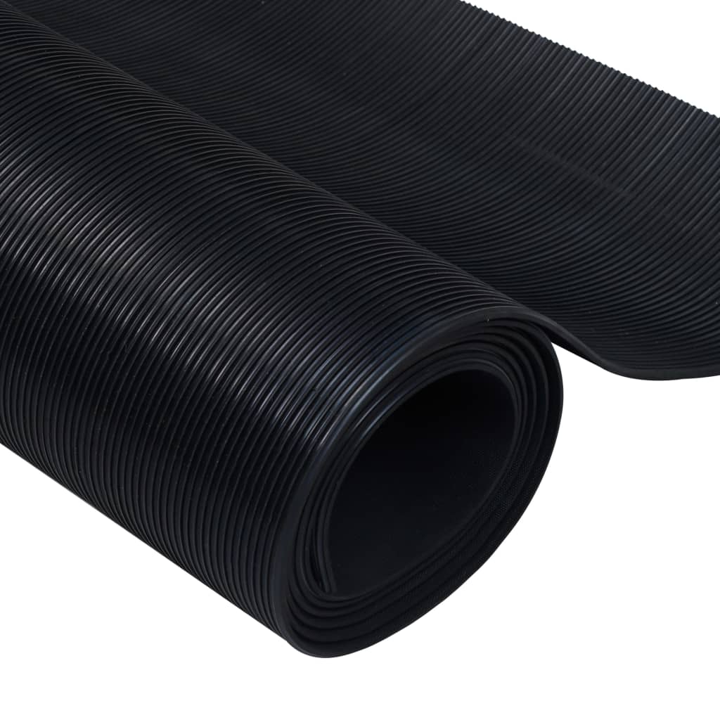 Tapis en caoutchouc antidérapant 2x1 m modèle à nervures fines Tapis & revêtements de sol vidaXL