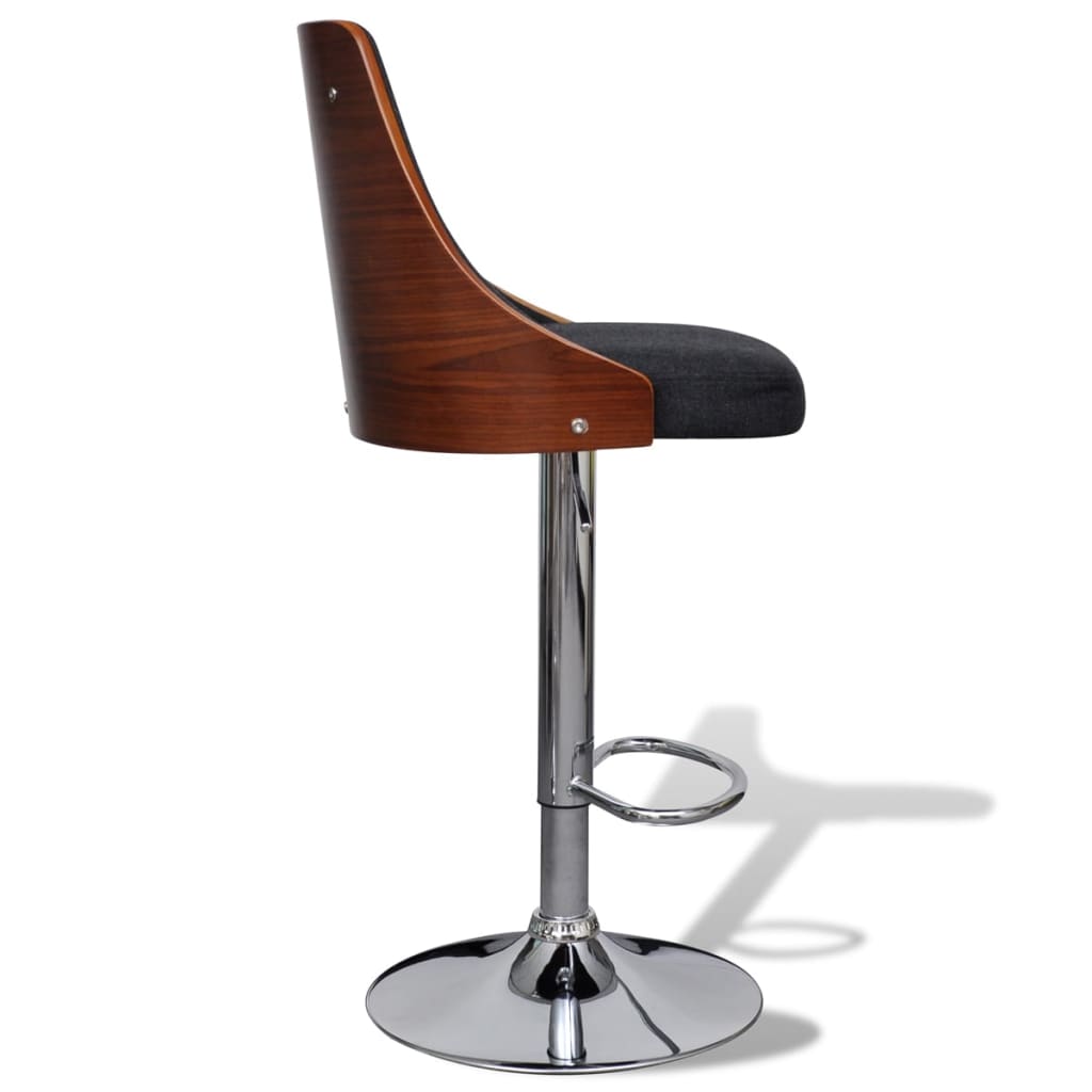 Tabourets de bar lot de 2 bois courbé et tissu - XIOS