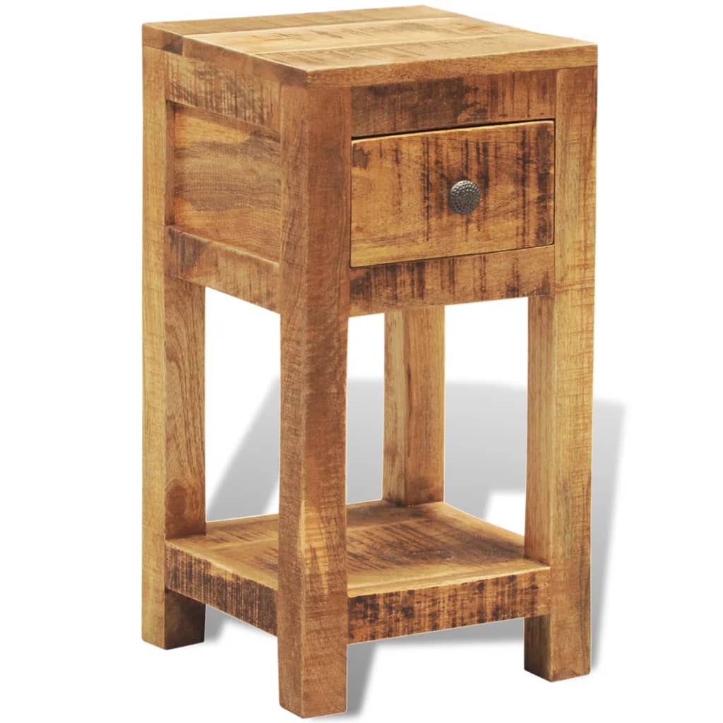 Table de chevet avec 1 tiroir Bois massif de manguier - XIOS