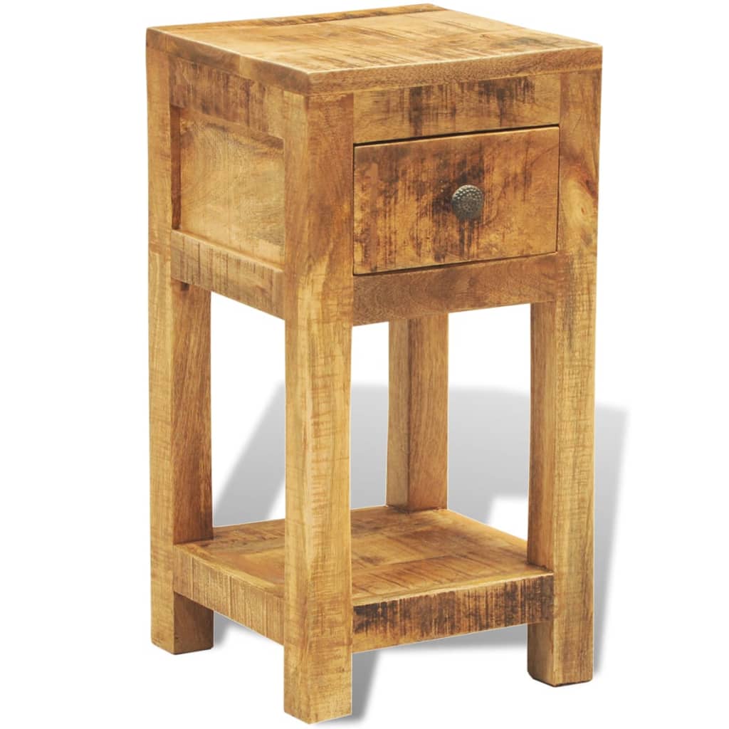 Table de chevet avec 1 tiroir Bois massif de manguier - XIOS