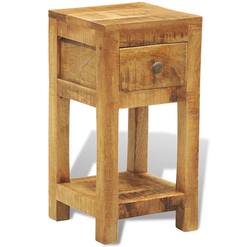 Table de chevet avec 1 tiroir Bois massif de manguier - XIOS
