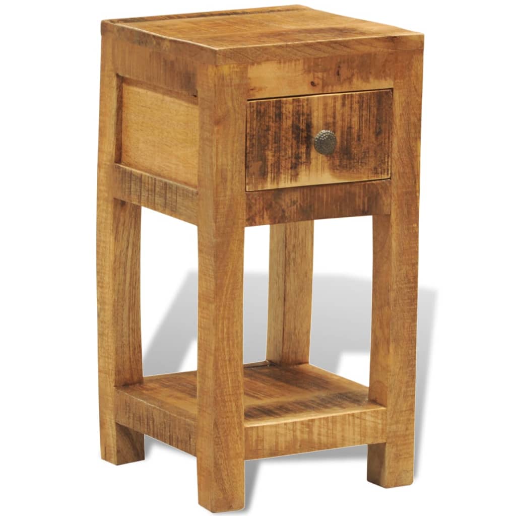 Table de chevet avec 1 tiroir Bois massif de manguier - XIOS