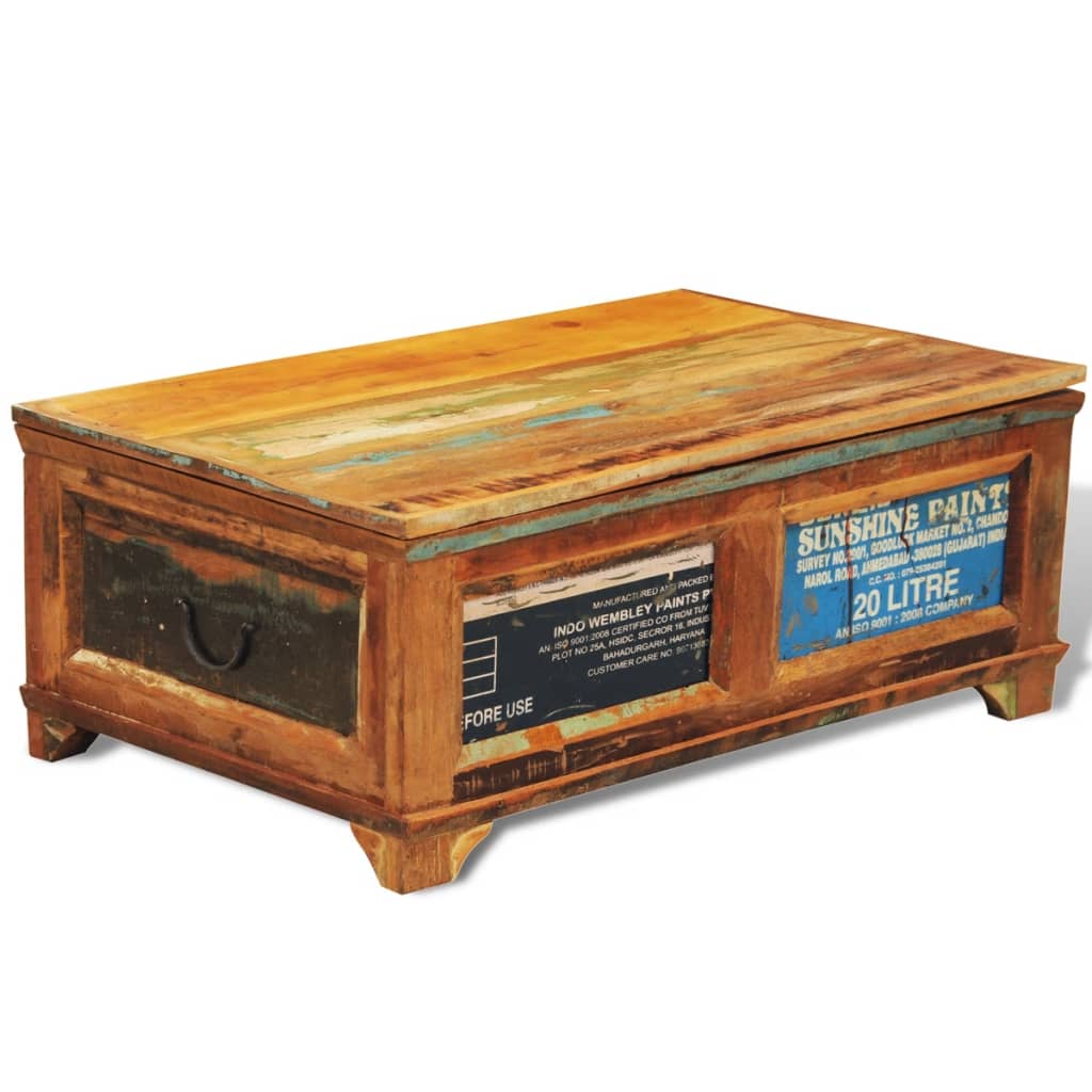 Table basse avec espace de rangement vintage Bois recyclé Tables basses vidaXL