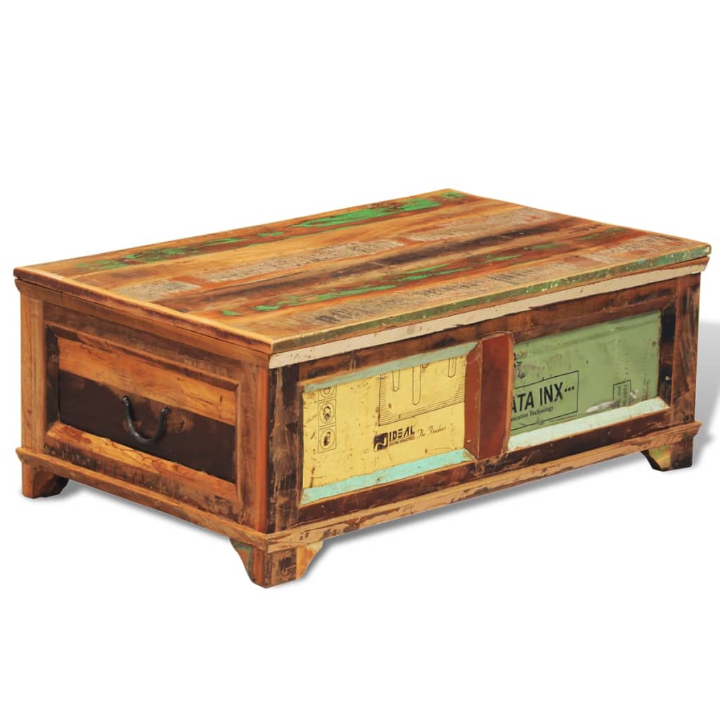 Table basse avec espace de rangement vintage Bois recyclé Tables basses vidaXL