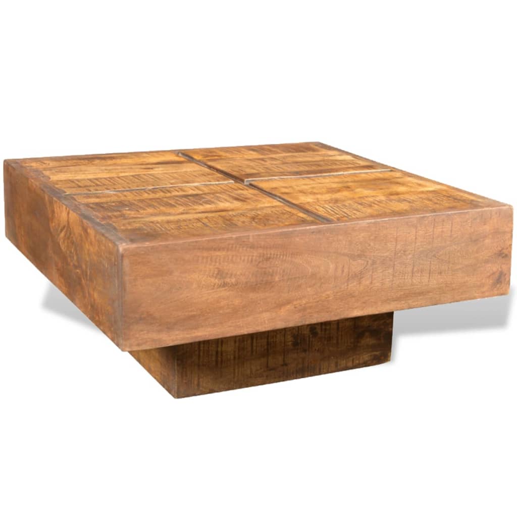 Table basse carrée Marron Bois massif de manguier XIOS