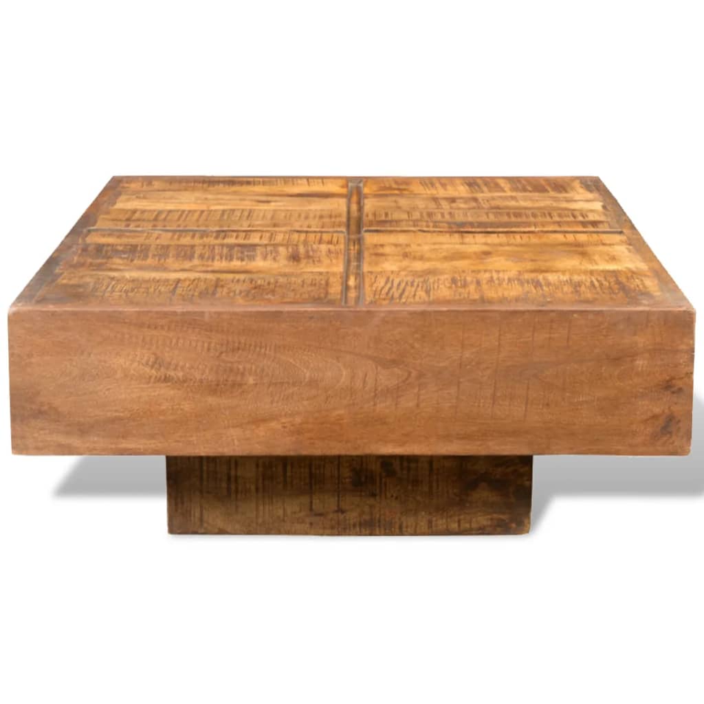 Table basse carrée Marron Bois massif de manguier XIOS