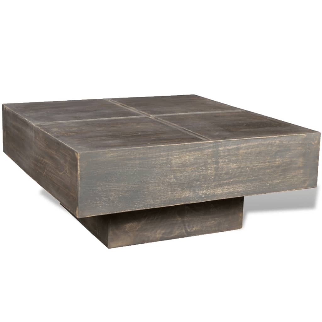 Table basse carrée Marron foncé Bois massif de manguier - XIOS